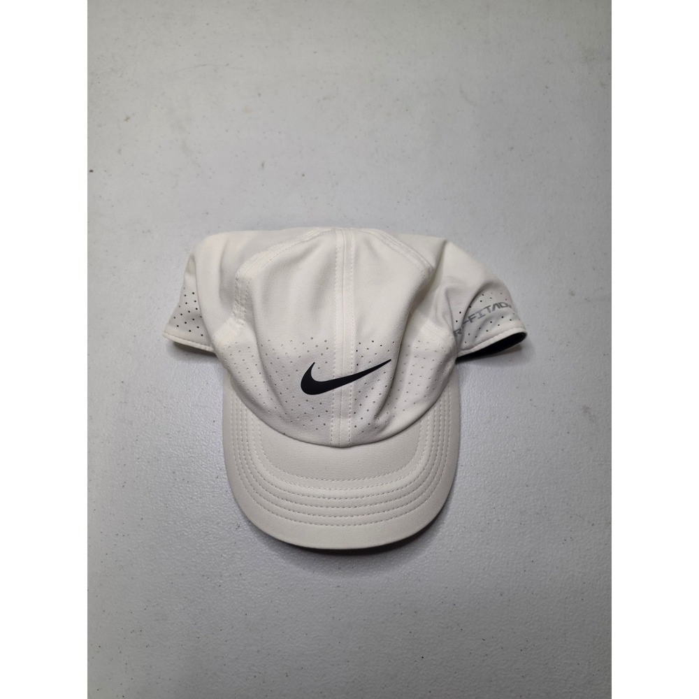 Nike Dri-FIT ADV Club Cap White Perforated Adjustable Hat S/M FB5682-100
